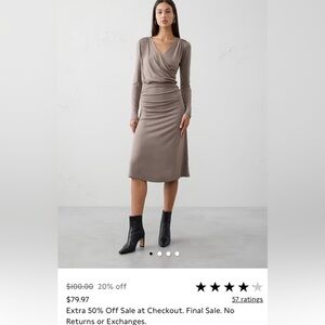 Elegant Taupe Midi Skirt